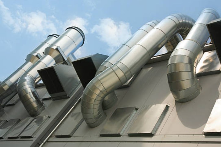 Rooftop smoke exhaust ductwork and vents